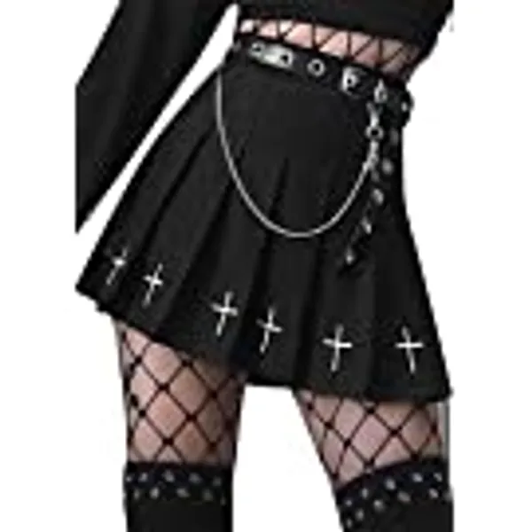 Pleated Skirt Goth Dress Kawaii Plaid Punk Dark Mini Cute High Waist Gothic