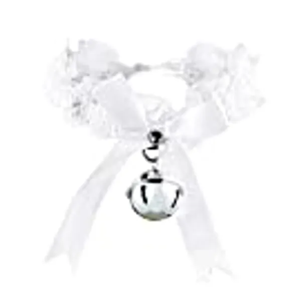 Agaric Lace Bowknot Choker Necklace with Bell Sweet Lovely Collar Necklace for Women Girls Lolita Cosplay Costume Valentines Day Couple Jewelry Gift