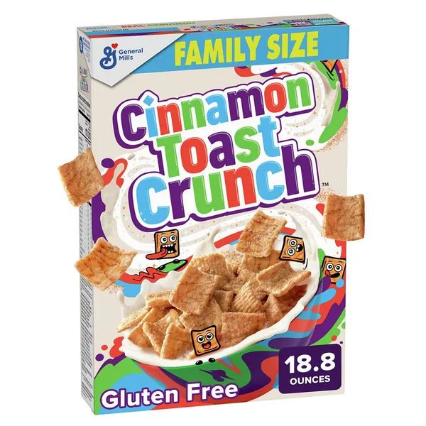 Original Cinnamon Toast Crunch Breakfast Cereal, Crispy Cinnamon Cereal, 18.8 oz. Family Size Cereal Box