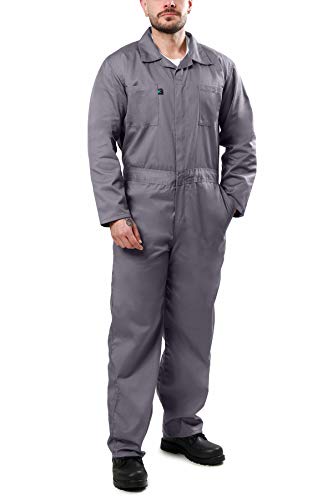 Kolossus Coveralls for Men Long Sleeve Cotton Blend Work Jumpsuit - 3X-Large - Gray