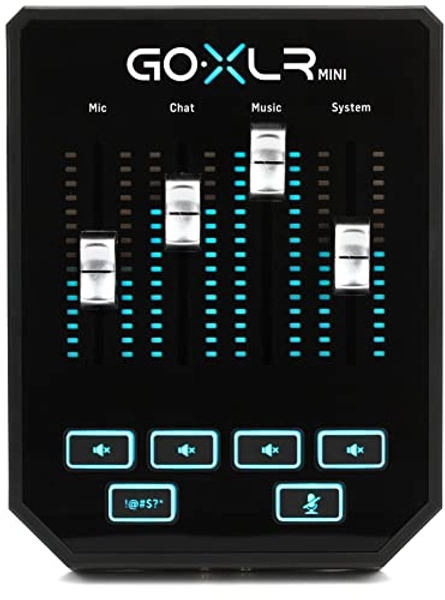TC Helicon GoXLR MINI Online Broadcast Mixer with USB/Audio Interface and Midas Preamp, Officially Supported on Windows