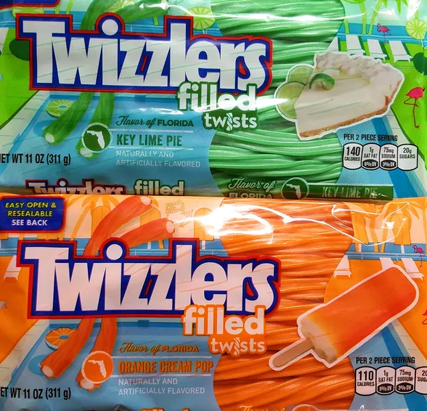 Twizzlers Filled Twists Key Lime Pie and Orange Cream Pop Bundle 2 Pack (11 ounce) - 