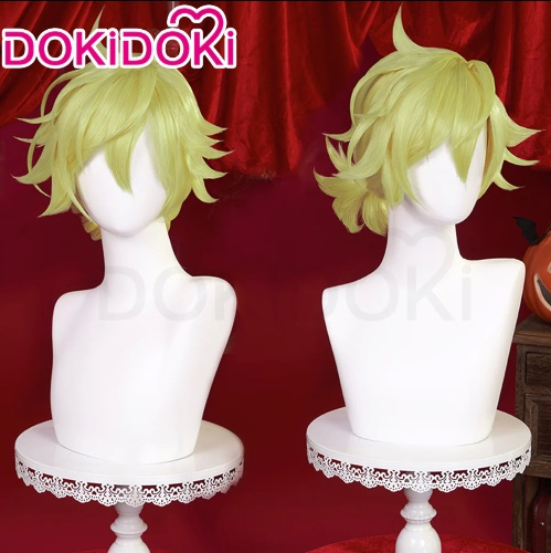 【Ready For Ship】DokiDoki VOCALOID Hatsune Miku × Rascal the Raccoon Cosplay Kagamine Len Wig Short Yellow Halloween | Wig Only