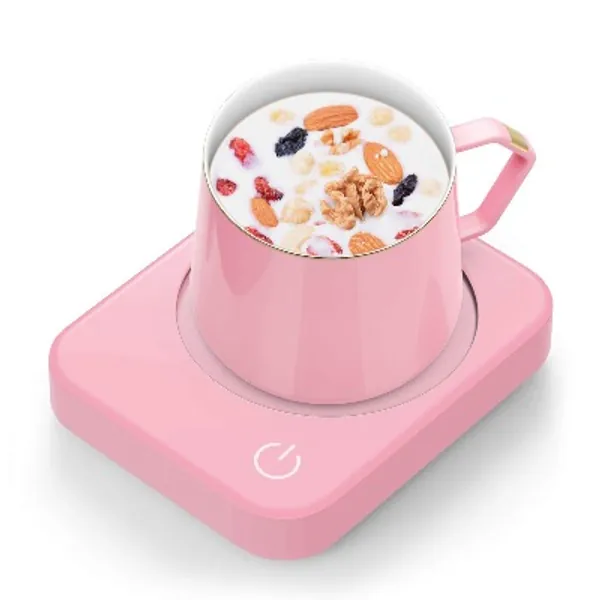 Smart Mug Warmer, ANBANGLIN Coffee Mug Warmer for Desk with Auto Shut Off, Coffee Cup Warmer for Coffee Milk Tea, Candle Warmer (Pink-NO MUG)