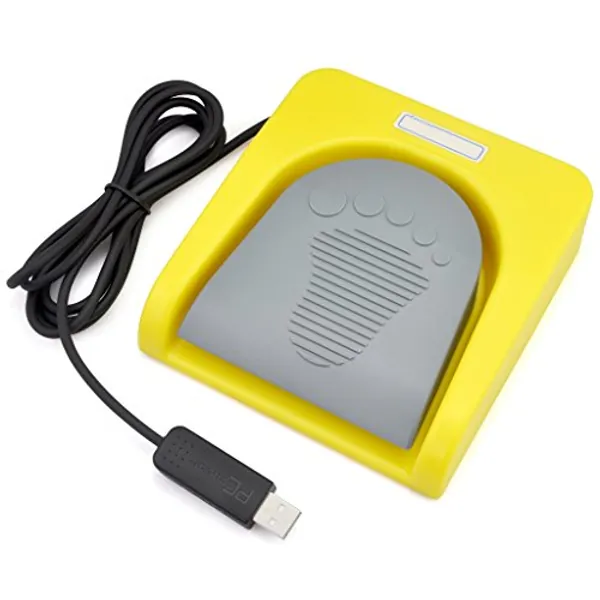 iKKEGOL USB Single Foot Switch Control One Key Customized Computer Keyboard Action Pedal HID Yellow - Yellow