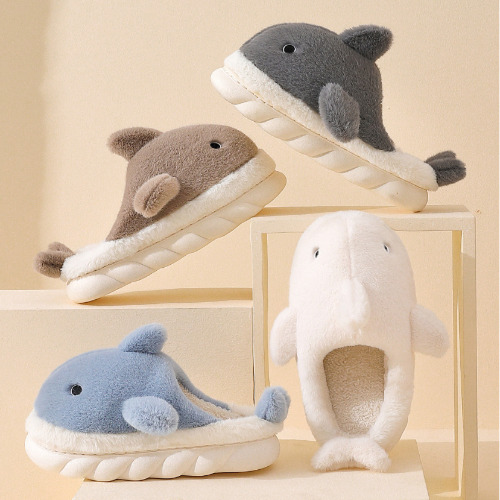 Eleanor - Cozy Cartoon Shark Slippers - Blue / 40-41
