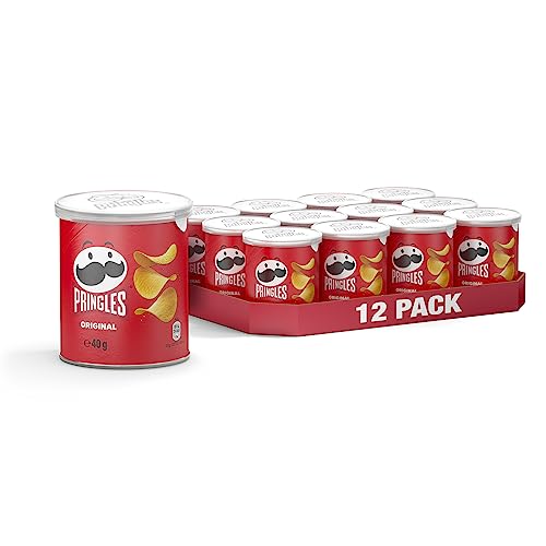 Pringles Original (12 x 40 g) – der unwiderstehliche Snack-Klassiker in der praktischen Dose – knackige Chips mit Salz – Pop. Play. Eat. - 40 g (12er Pack)