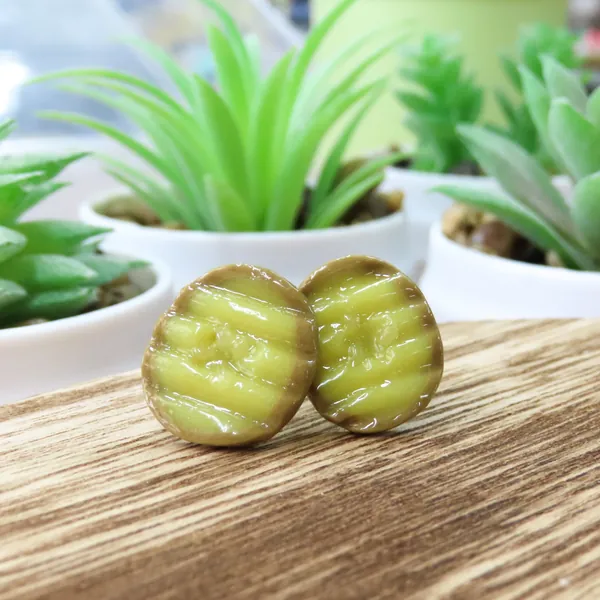 Pickle Earrings, Weird Earrings, Silly Gift, Hypoallergenic Titanium Posts, Pickle Gift
