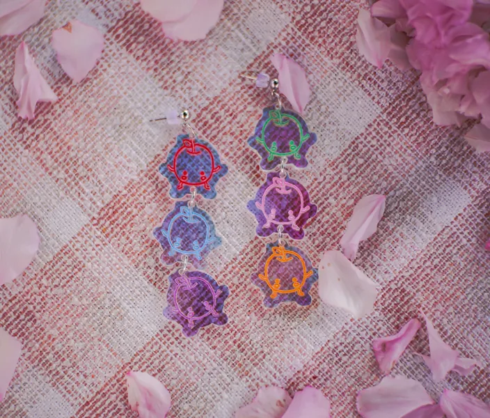Jumimo Stardew Valley Iridescent Rainbow Trio Earrings