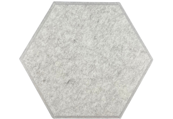 Hexagon PET Felt Acoustic Panels - 12 Pack - Eco Friendly Sound Absorption Panels - Marble Gray