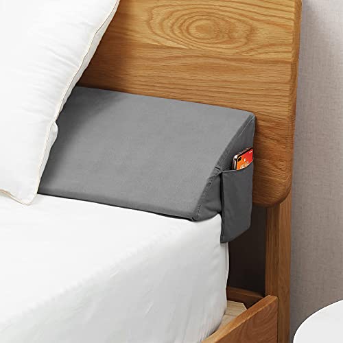 Vekkia Twin Bed Wedge Pillow for Headboard Gap/Mattress Gap Filler/Headboard Pillow/Bed Gap Filler,Close Gap(0-6") Between Mattress and Headboard,Stop Loosing Your Pillows,Phone(Gray 39"x10"x6") - Gray - Twin/Twin XL(39"x10"x6"-Large)