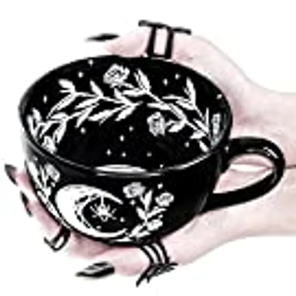Rogue + Wolf Black Widow Spider Large Coffee Mug in Gift Box Halloween Decor Spooky Ghost Cool Mugs for Women Men Witch Ceramic Witchy Creepy Metaphysical Witchcraft Supplies Goth - 17.6oz 500ml