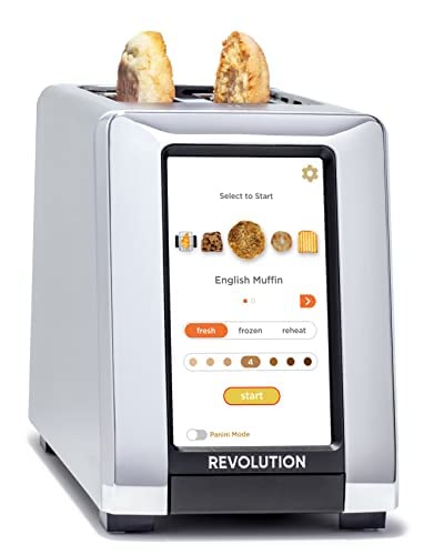 Revolution R180S High-Speed Touchscreen Toaster, 2-Slice Smart Toaster with Patented InstaGLO Technology & Panini Mode - Stainless Steel