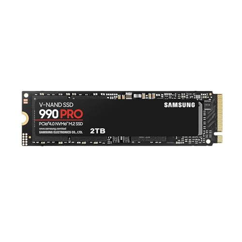 Samsung 990 PRO 2TB PCIe 4.0 (up to 7450 MB/s) NVMe M.2 (2280) Internal Solid State Drive (SSD) (MZ-V9P2T0BW)