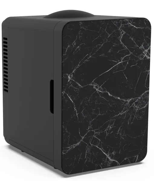 Living Enrichment Mini Fridge 4 Liter/6 Can Skincare Fridge, AC 120V DC 12V Portable Small Refrigerator Cooler and Warmer for Skincare, Medications, Bedroom, Travel and Car - Black - 
