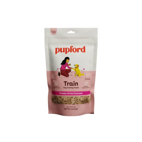 Pupford Freeze Dried Dog Training Treats, 475+ Puppy & Dog Treats, Low Calorie, Vet Approved, All Natural, Healthy Training Treats for Small to Large Dogs (Salmon) - Salmon - 4 Ounce (Pack of 1)