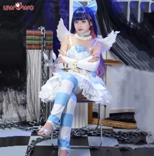 PRE-SALE UWOWO Cosplay Stocking Angell Cosplay Costume Dress with Wings Full Set Halloween Costumes