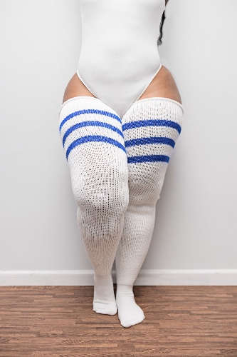 White & Blue Stripes | Long 35 Inches