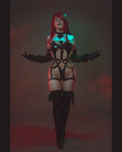 Soul Snatch | "Well Disciplined" Nun Harness - Dark Sin (Mesh) / L(74cm Stockings)