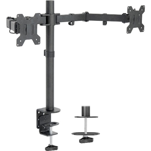 VIVO Dual Monitor Desk Mount, Heavy Duty Fully Adjustable Stand, Fits 2 LCD LED Screens up to 30 inches, Black, STAND-V002 - 13" - 30" Black