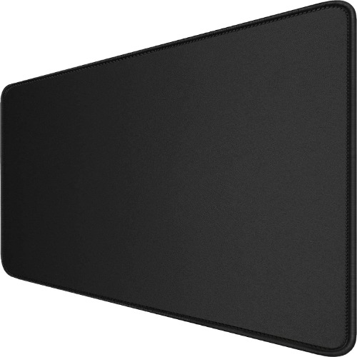 Large Extended Gaming Mouse Pad with Stitched Edges, (31.5X15.7In) Durable Non-Slip Natural Rubber Base, Waterproof Computer Keyboard Pad Mat for Esports Pros/Gamer/Desktop/Office/Home-Black - Black