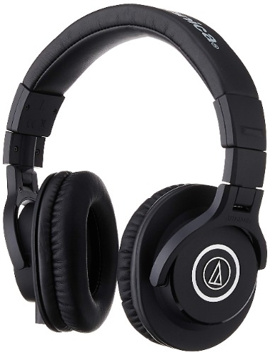 Audio-Technica ATH-M40x Professional Studio Monitor Headphone, Black, with Cutting Edge Engineering, 90 Degree Swiveling Earcups, Pro-grade Earpads/Headband, Detachable Cables Included - Headphone