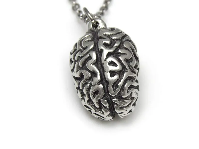 Human Brain Pendant Necklace, Psychology Neurology Charm Jewelry