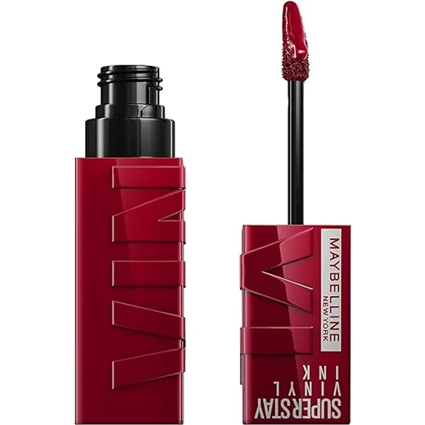 Maybelline Super Stay Vinyl Ink Longwear No-Budge Liquid Lipcolor Makeup, Highly Pigmented Color and Instant Shine, Royal, Deep Wine Red Lipstick, 0.14 fl oz, 1 Count - 55 ROYAL - 0.14 Fl Oz (Pack of 1)