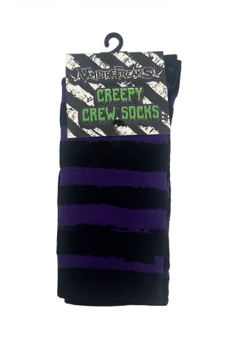 Creepy Crew Socks [Purple/Black Stripes] | Default Title