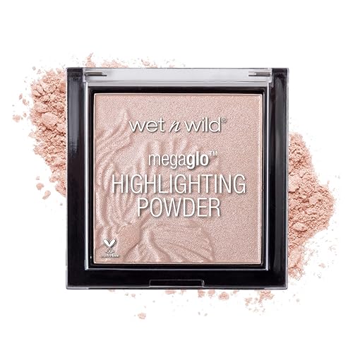wet n wild MegaGlo Highlighting Powder, Highlighter Makeup, Shimmer Glow, Pink Rose Gold Blossom Glow - Blossom Glow - 0.19 Ounce (Pack of 1)