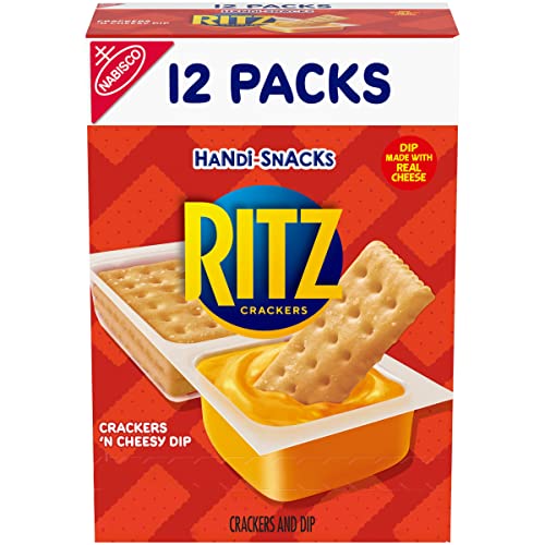 Handi-Snacks RITZ Crackers 'N Cheesy Dip Snack Packs, 12 Snack Packs - Cheese - 12 Count (Pack of 1)