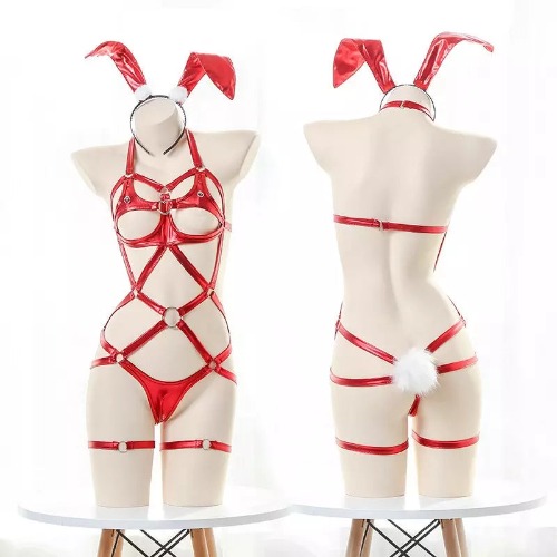 Soul Snatch | Thrifty: "Flexible Bunny" Elastic Rabbit Harness - Red Harness / One Size