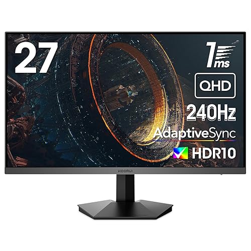 KOORUI 27 Inch Gaming Monitor, QHD(2560 * 1440) Computer Monitors, 240Hz, VA, 1ms, Adaptive Sync Compatible, Tilt Adjustable, Eye Care GN05 - 27 inch - 240hz/QHD/VA