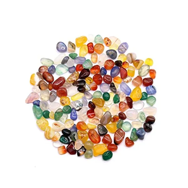 Tumbled Stones, 0.33LB Mixed Natural Gem Stones for Jewelry Making, Vase Filler, Home Decoration, Lucky Stones