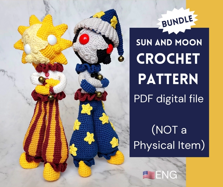 CROCHET PATTERN:  Sun and Moon Dolls