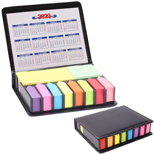 Set med 2 000 st klisterlappar, självhäftande sidmarkörer med PU-låda, färgat index anteckningsblock skrivbara filflaggor flikar för planerare anteckningsbok