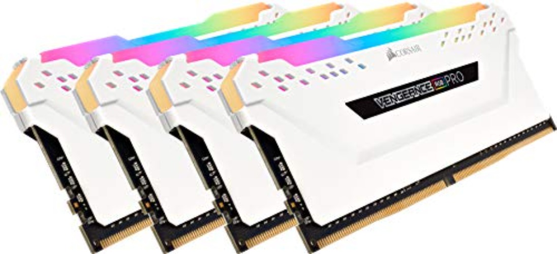 Corsair CMW32GX4M4C3200C16W Vengeance RGB PRO 32 GB (4 x 8 GB) DDR4 3200 MHz C16 XMP 2.0 Enthusiast RGB LED Illuminated Memory Kit - White - 4 x 8GB - DRAM - White