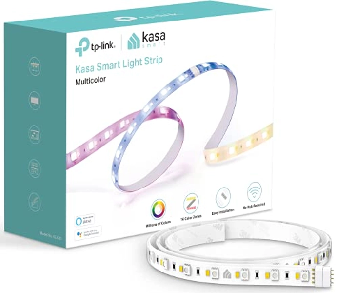 Kasa Smart Premium LED Light Strip KL430, 16 Color Zones RGBIC with Approx. 1400 lumen High Brightness, 6.6ft Wi-Fi Lights Work w/ Alexa & Google Home, PU Coating, 2 Yr Warranty