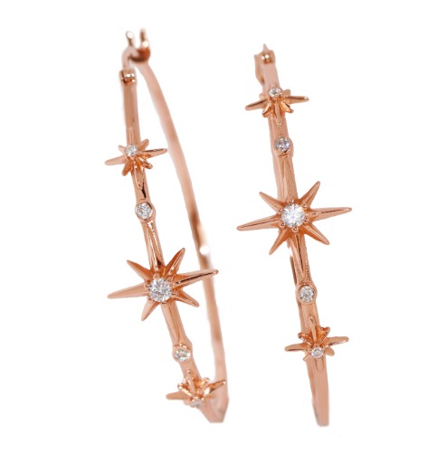 Starshine hoops - Rose Gold