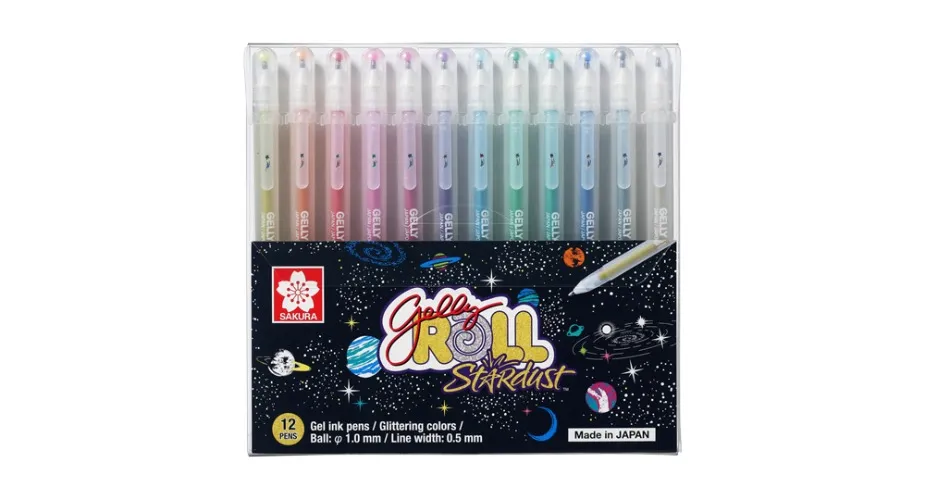 SAKURA Gelly Roll Stardust Gel Ink Pen Set - Bold Sparkling, Glittering & Assorted Colors 12Pens: Gel Ink Rollerball Pens: Amazon.com.au