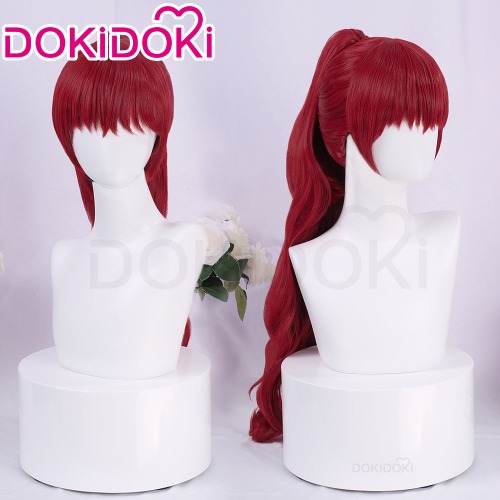 【Ready For Ship】DokiDoki Game Cosplay Violet Kasumii Yoshizawaa Wig Long Curly Red Hair | Wig Only-Ready For Ship