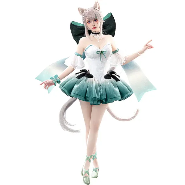 Genshin Impact Lynette Cosplay Lily Waltz Doujin Dress