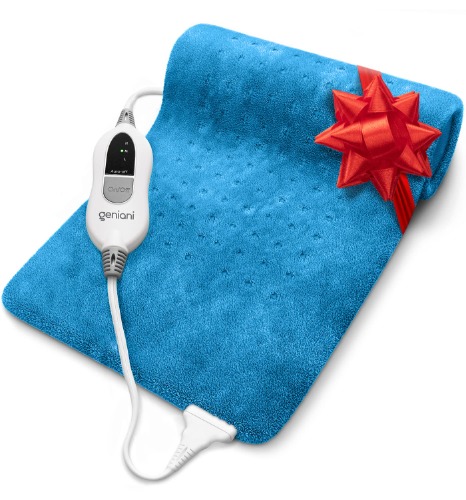GENIANI Extra Large Electric Heating Pad for Back Pain and Cramps Relief - Auto Shut Off - Soft Heat Pad for Moist & Dry Therapy - Heat Patch (Aqua Blue) - Xl Aqua Blue