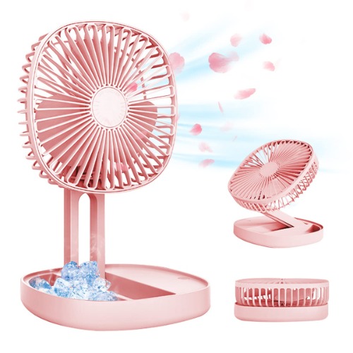 DEPOZA 7 Inch Portable Travel Fan Folding Desk Fan Battery Operated&Rechargeable 3 Speeds Small Table Fan 185°Rotation Quiet for Bedroom Office