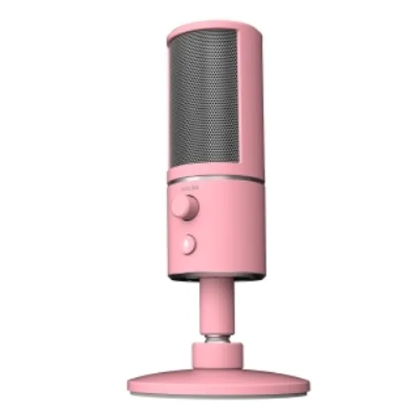 Razer Seiren X USB Streaming Microphone: Professional Grade - Built-in Shock Mount - Supercardiod Pick-Up Pattern - Anodized Aluminum - Quartz Pink