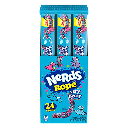 Nerds Rope Candy, Very Berry, 0.92 Ounce Ropes (Pack of 24) - Very Berry - 24 Count