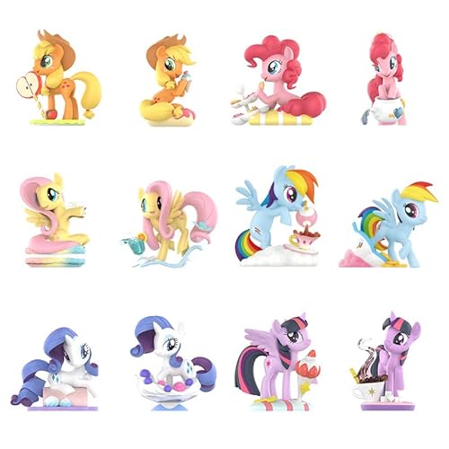 POP MART 12 Boxes Compatible with Hasbro My Little Pony Leisure Afternoon Series Character Popular Collectible Art Toy Hot Toys Cute Figure Creative Gift, for Christmas Birthday Party Holiday - Leisure Afternoon - Whole Set