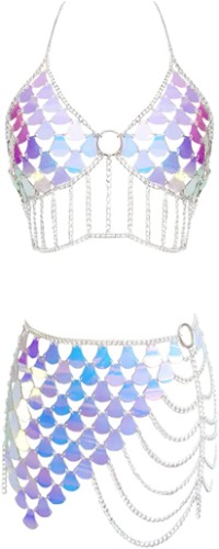 Connie Cloris Women's Sexy Suit Body Chain - G-Silvery Colour