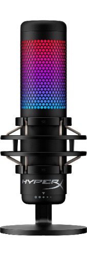 HyperX QuadCast S – RGB USB Condenser Microphone for PC, PS4, PS5 and Mac, Anti-Vibration Shock Mount, 4 Polar Patterns, Pop Filter, Gain Control, Gaming, Streaming, Podcasts, Twitch, YouTube, Discord - RGB Lighting QuadCast Black