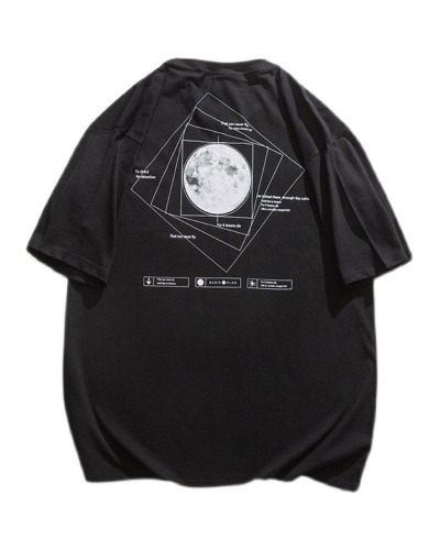 Time Stands Still Moon Universe T-Shirt | Black / L